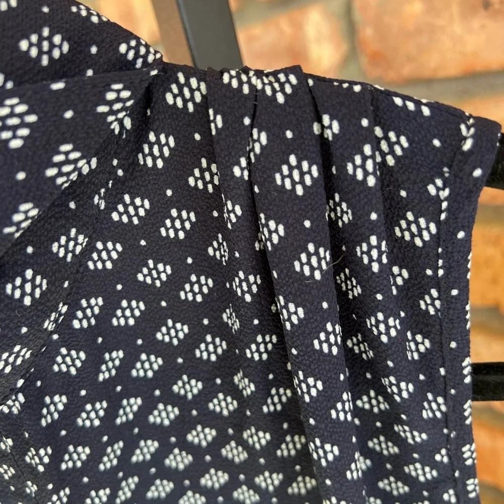 Indigo Rose Sleeveless Navy Floral Midi Dress w/ elastic waist decorative belt - Picture 4 of 10